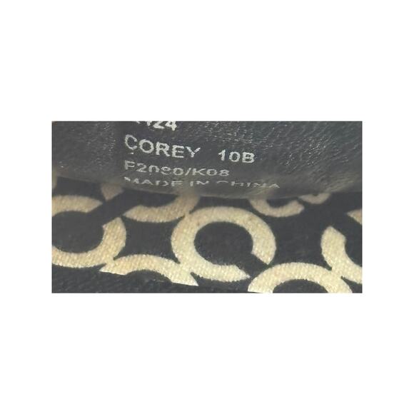 Coach Corey Black & White Signature Print Peep Toe Heels Size 10 AS IS #38 - Picture 8 of 10